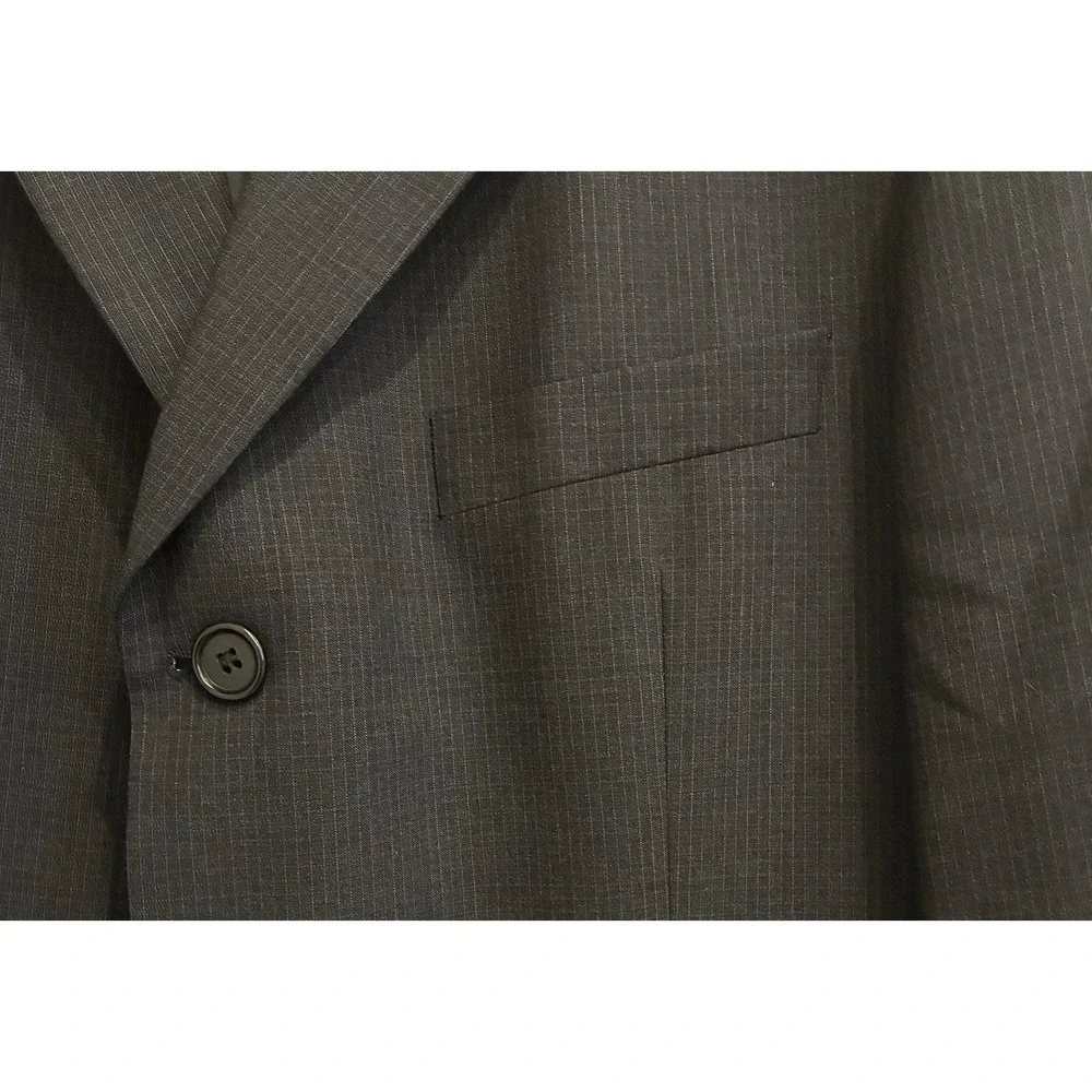 Vintage Hugo Boss Super 100s 100% Virgin Wool Jacket Mens 42R Black Micro Grid